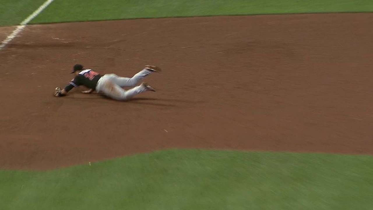 Prado's diving stop