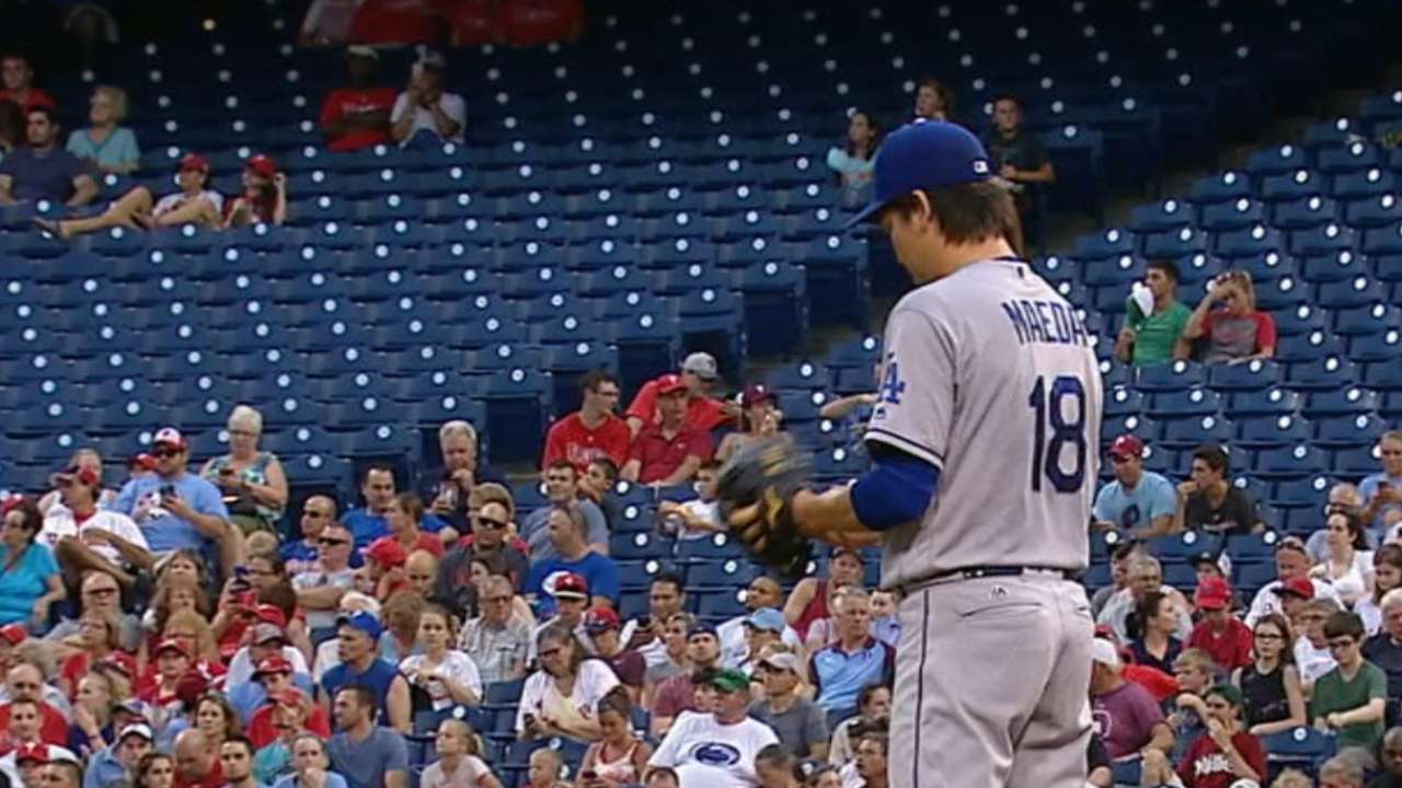 Maeda fans nine over six innings