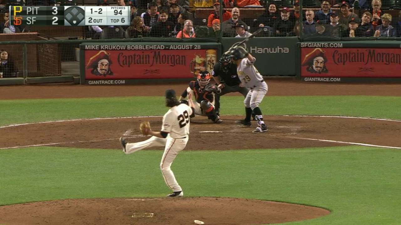 Samardzija strikes out Cervelli