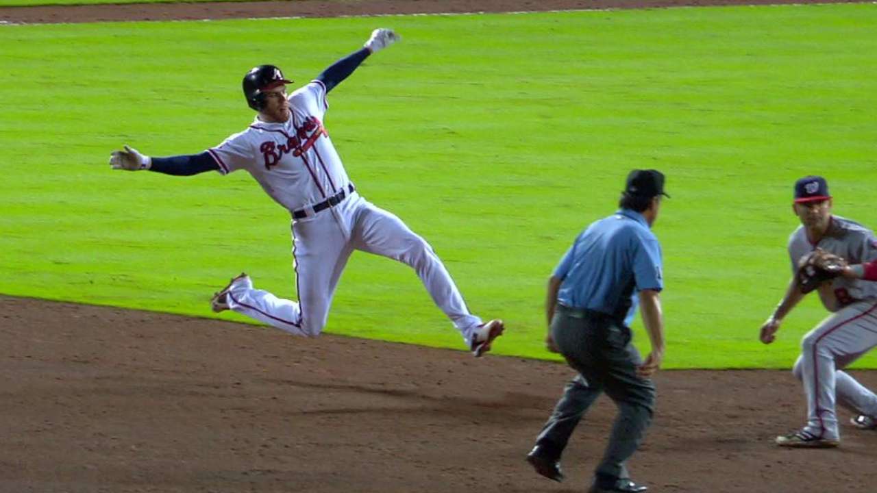 Freeman doubles, call stands