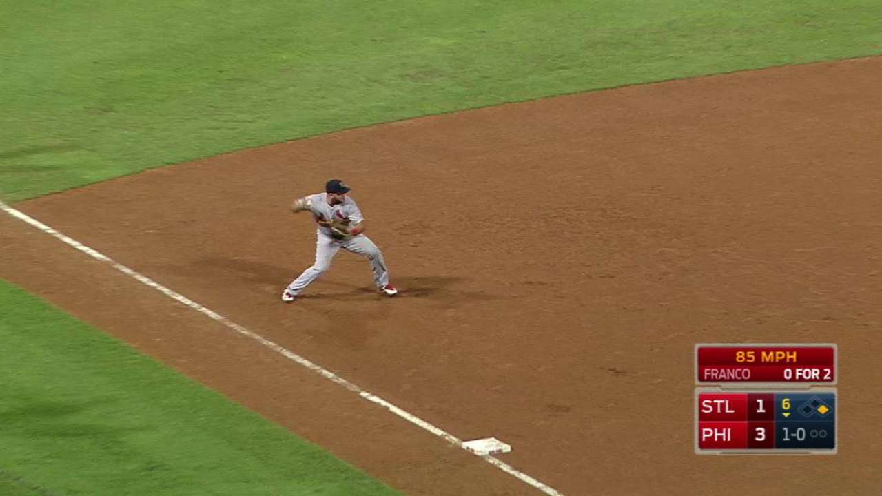Peralta starts a double play