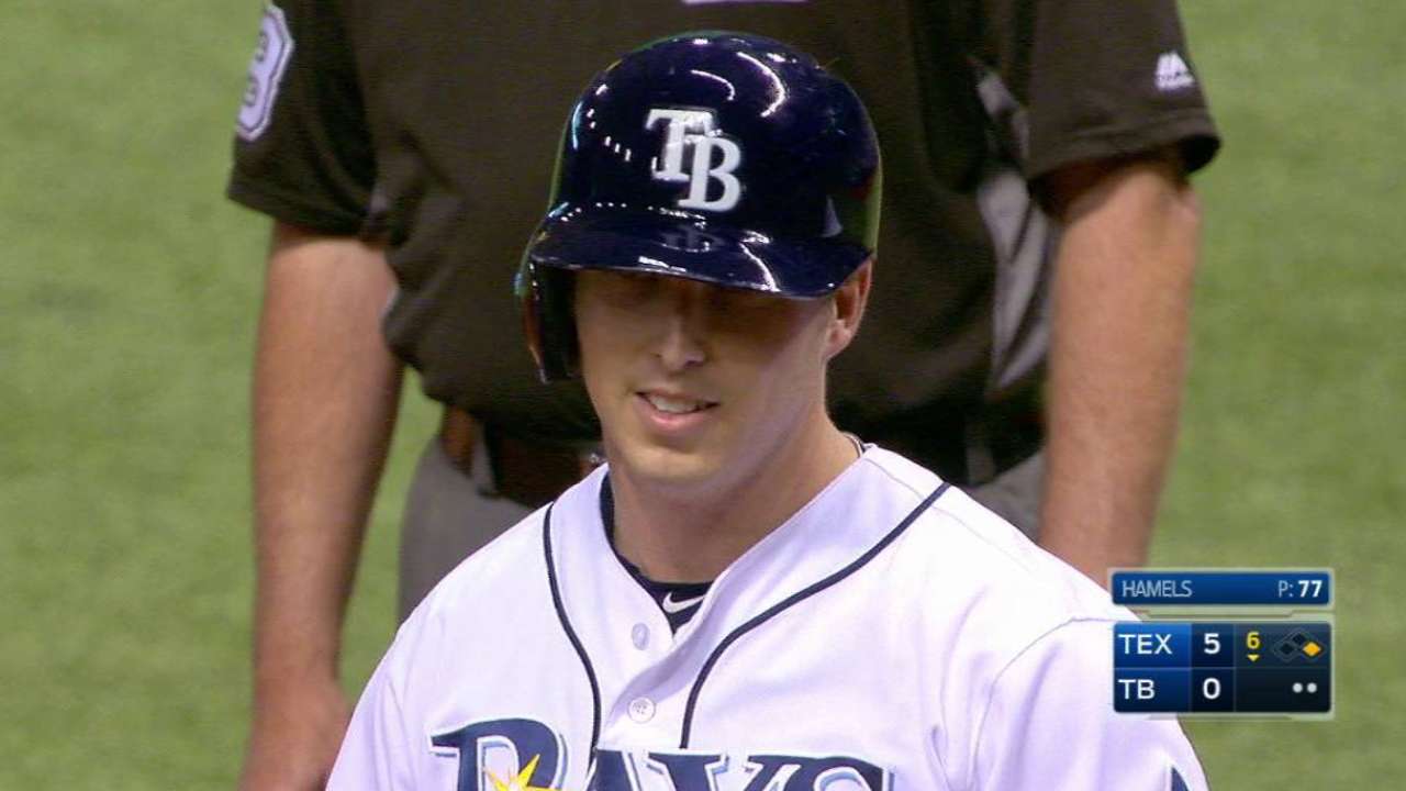 Dickerson gets Rays' first hit