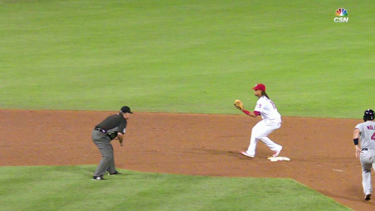 Franco gets Molina at second