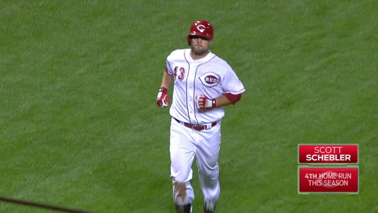 Schebler's two-run homer