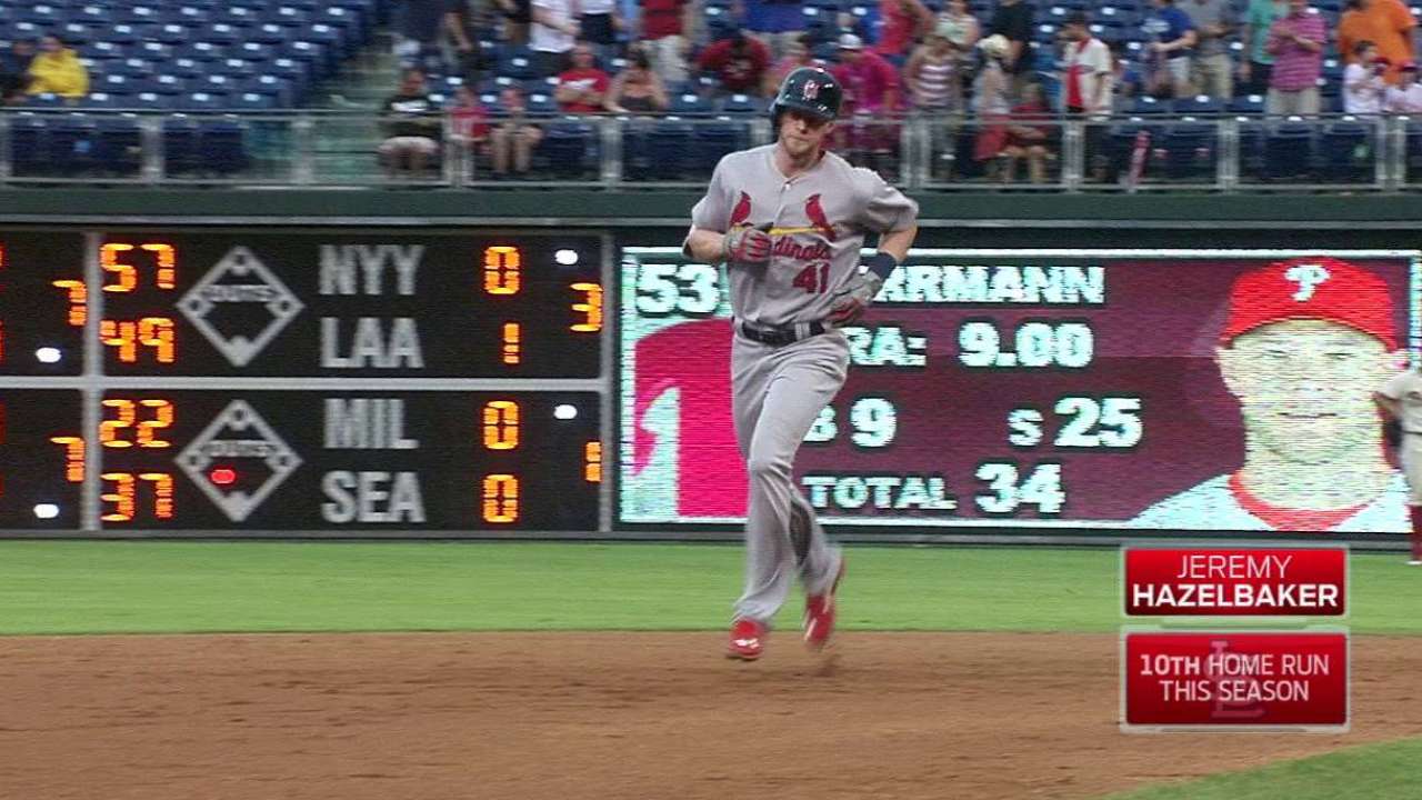 Hazelbaker's two-run moonshot