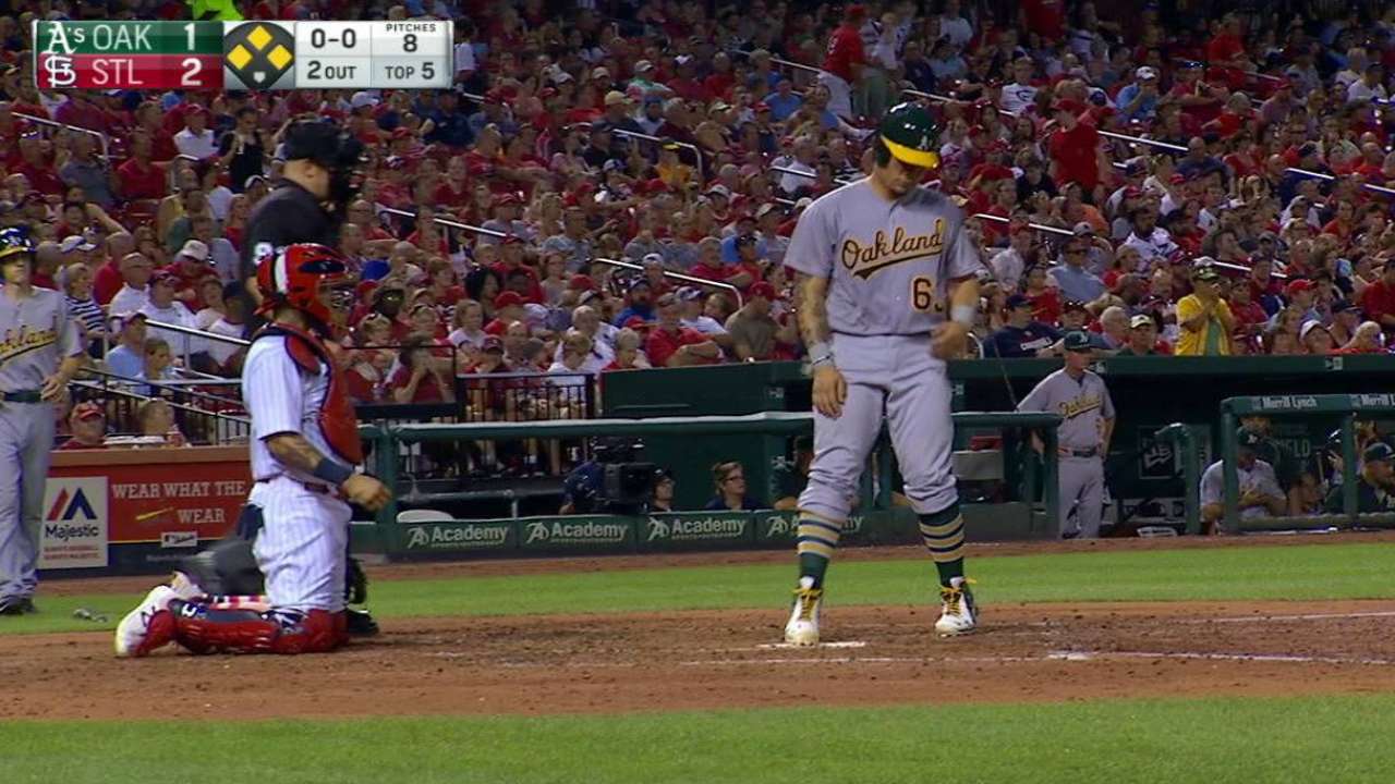 A's break through in 8th to top Cardinals