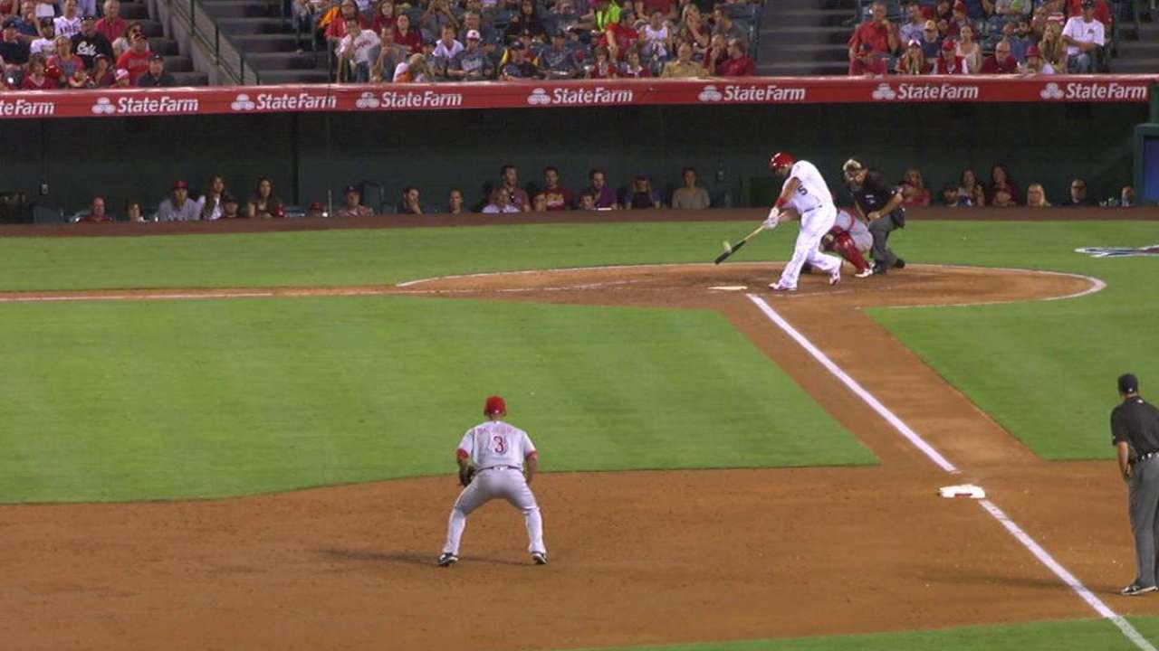 Pujols' single plates Trout