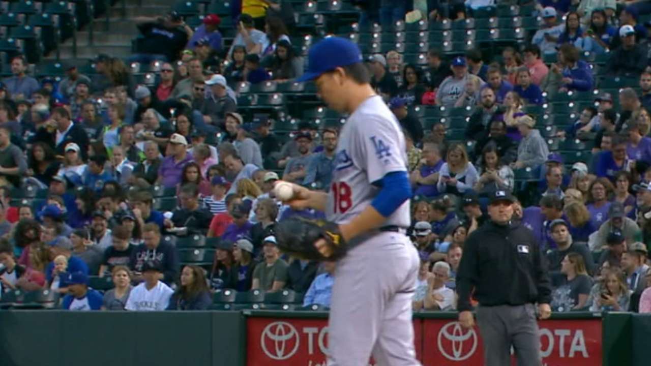 Maeda outdueled as Dodgers fall in Colorado