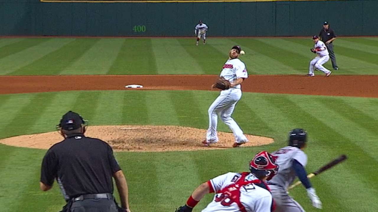 Tribe pitchers show off defense