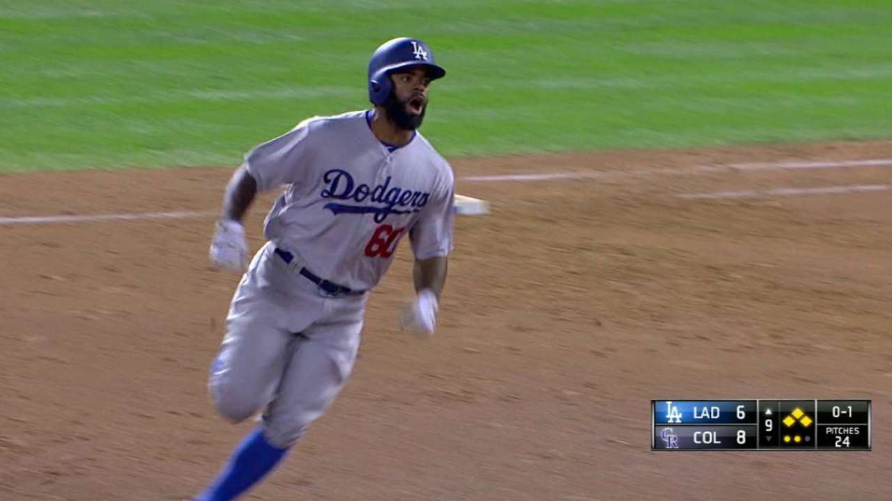 Toles' slam caps LA's huge rally at Coors