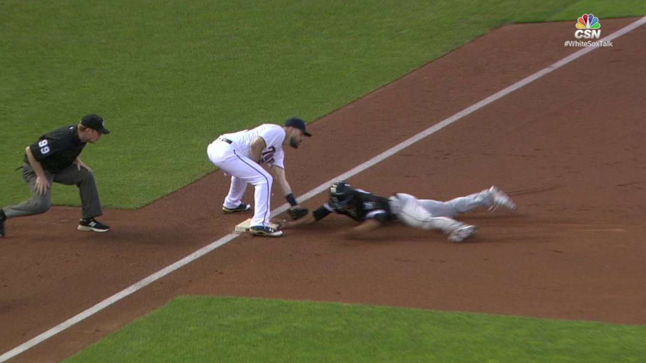 Saladino ruled safe at third