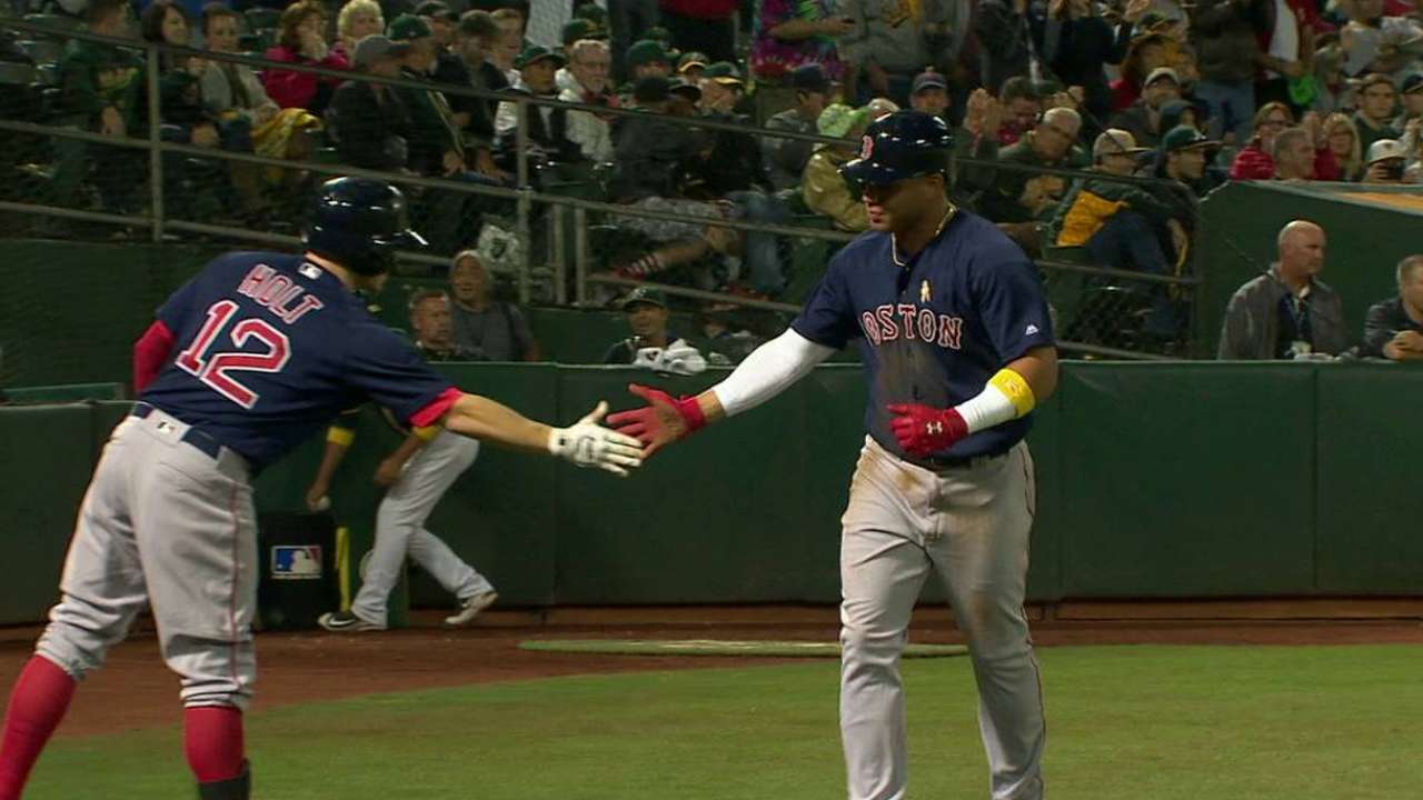 Moncada scores first run