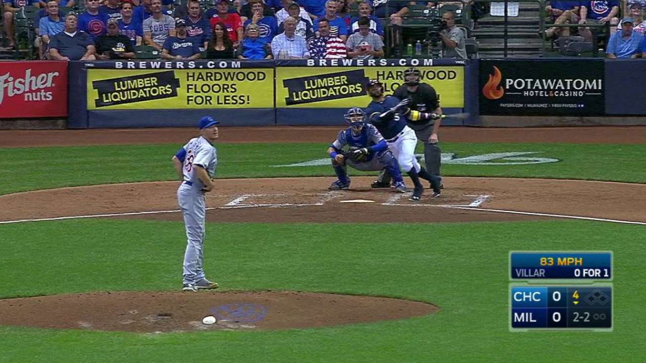 Cerveceros hunden a Cubs con dos jonrones de Villar