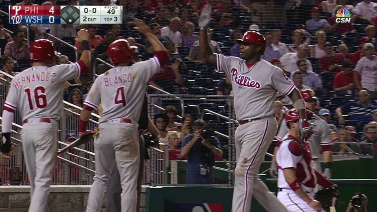 Asher, Howard lead Phils past Nats in DC