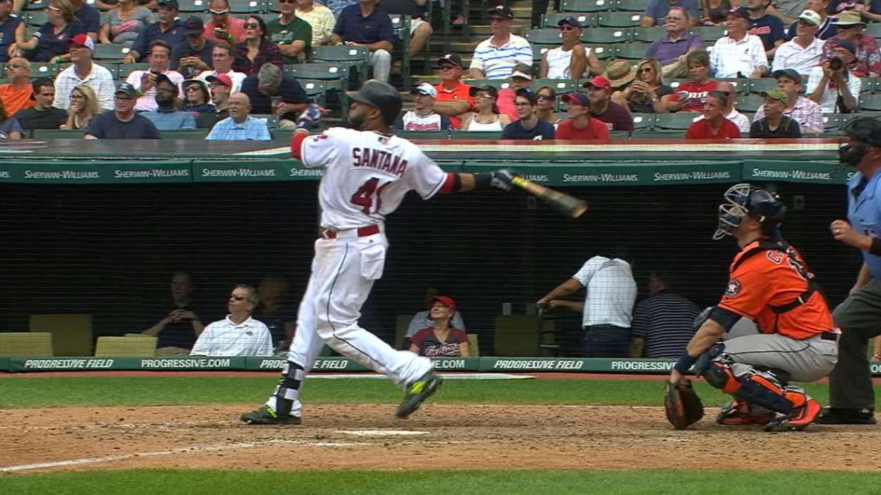 Santana joins Napoli with 30th home run