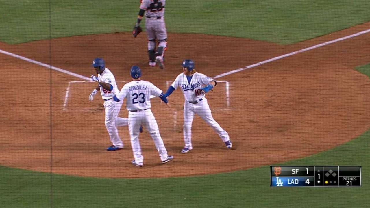 Los Dodgers derrotan a los Gigantes y ponen su número mágico en 5