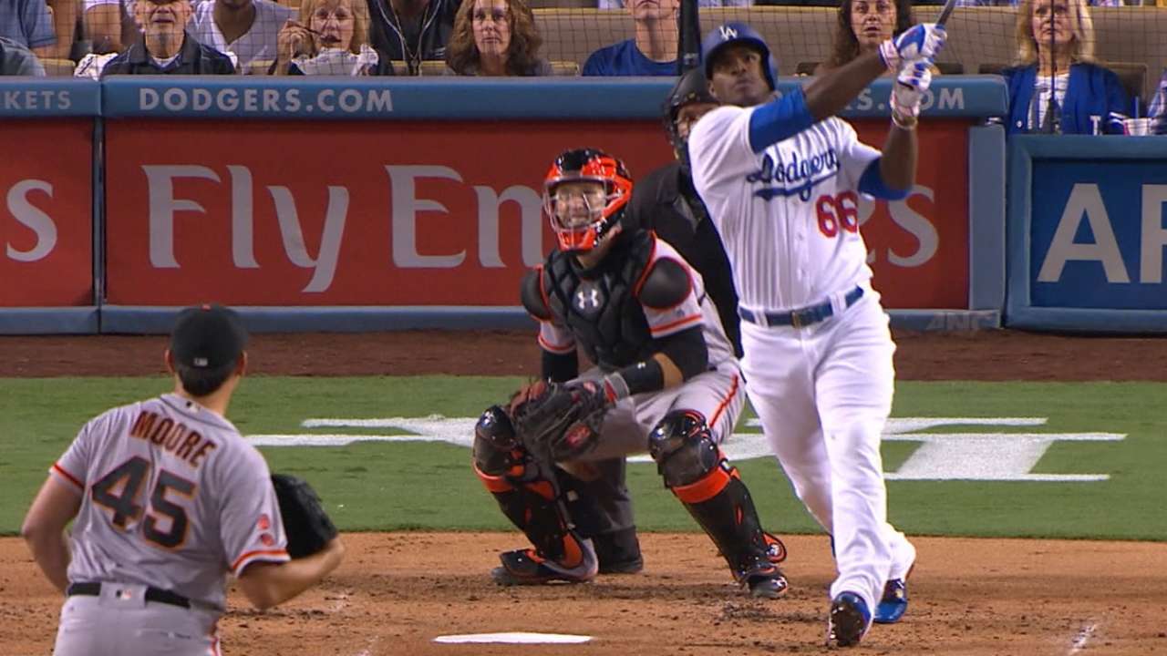 Poco a poco, Yasiel Puig vuelve a impactar en los Dodgers