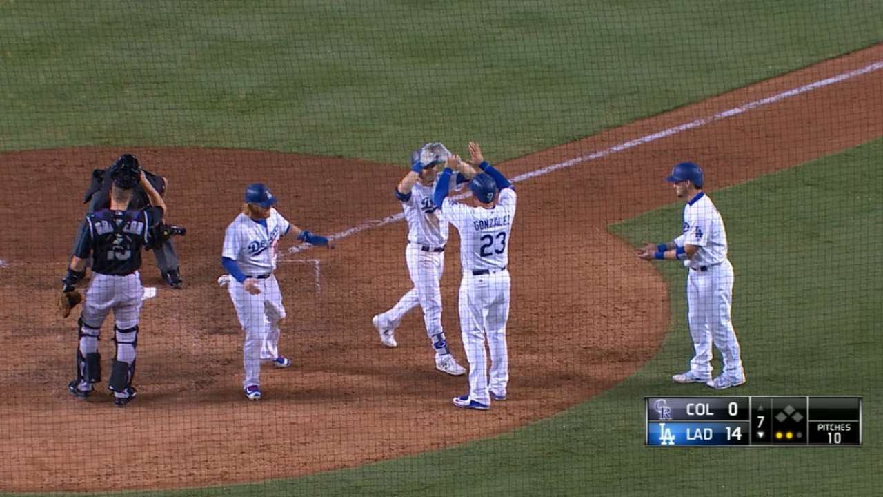 Dodgers' six-run 7th