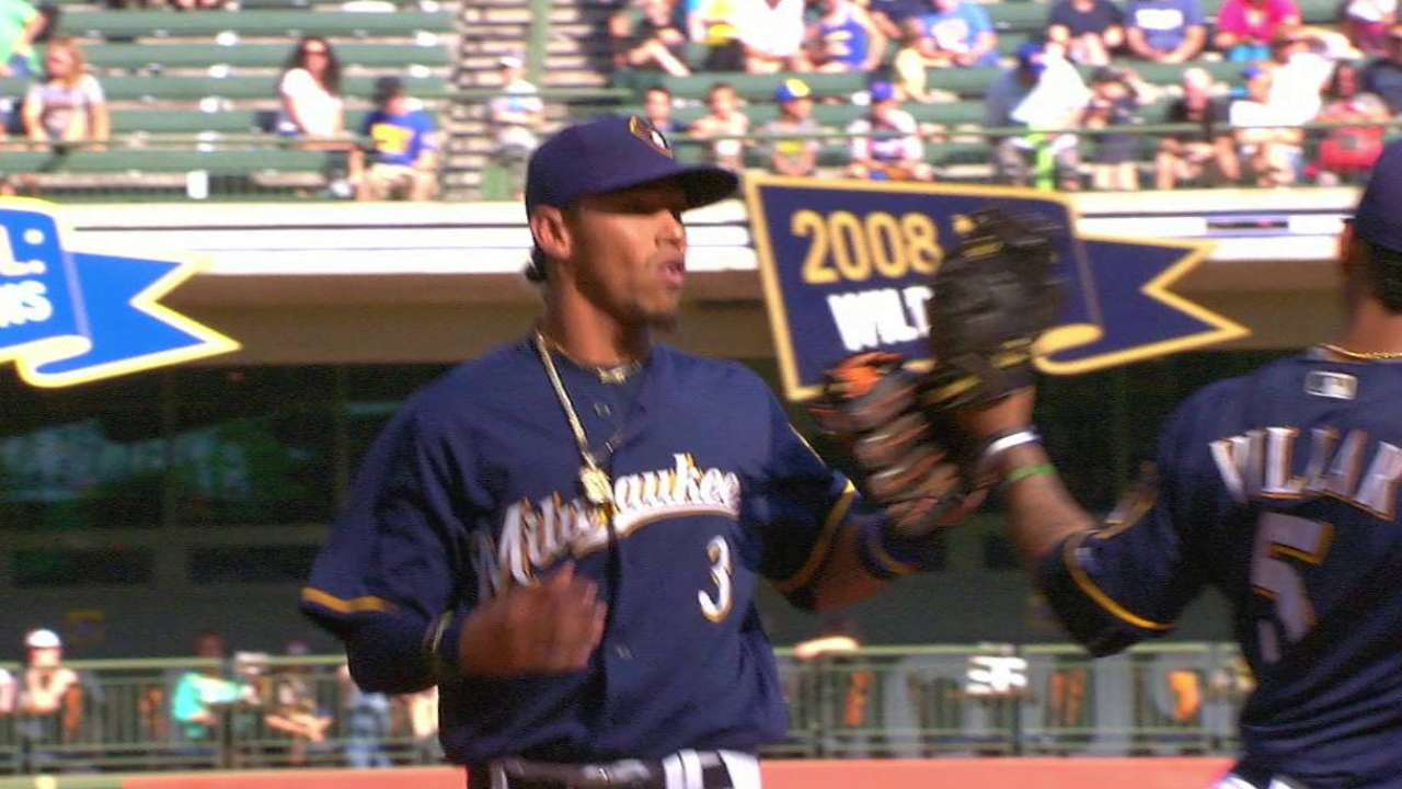 Brewers want Arcia to learn watching Andrus