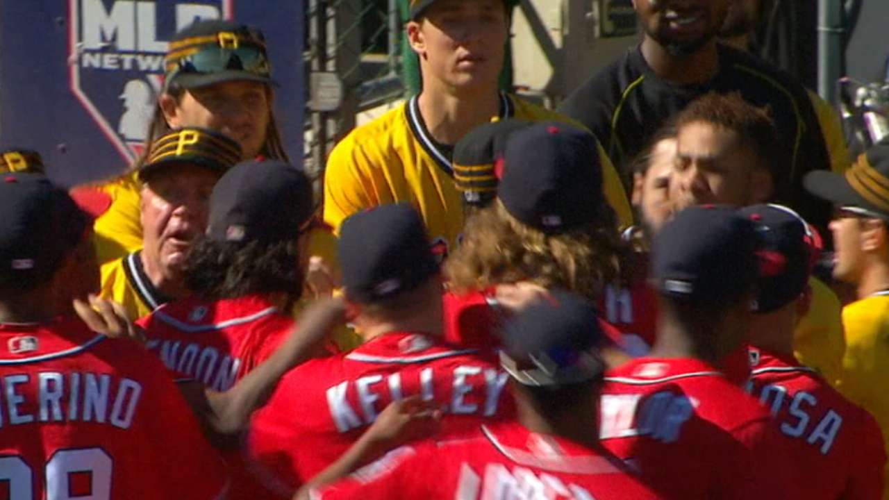 Cole ejected, benches clear