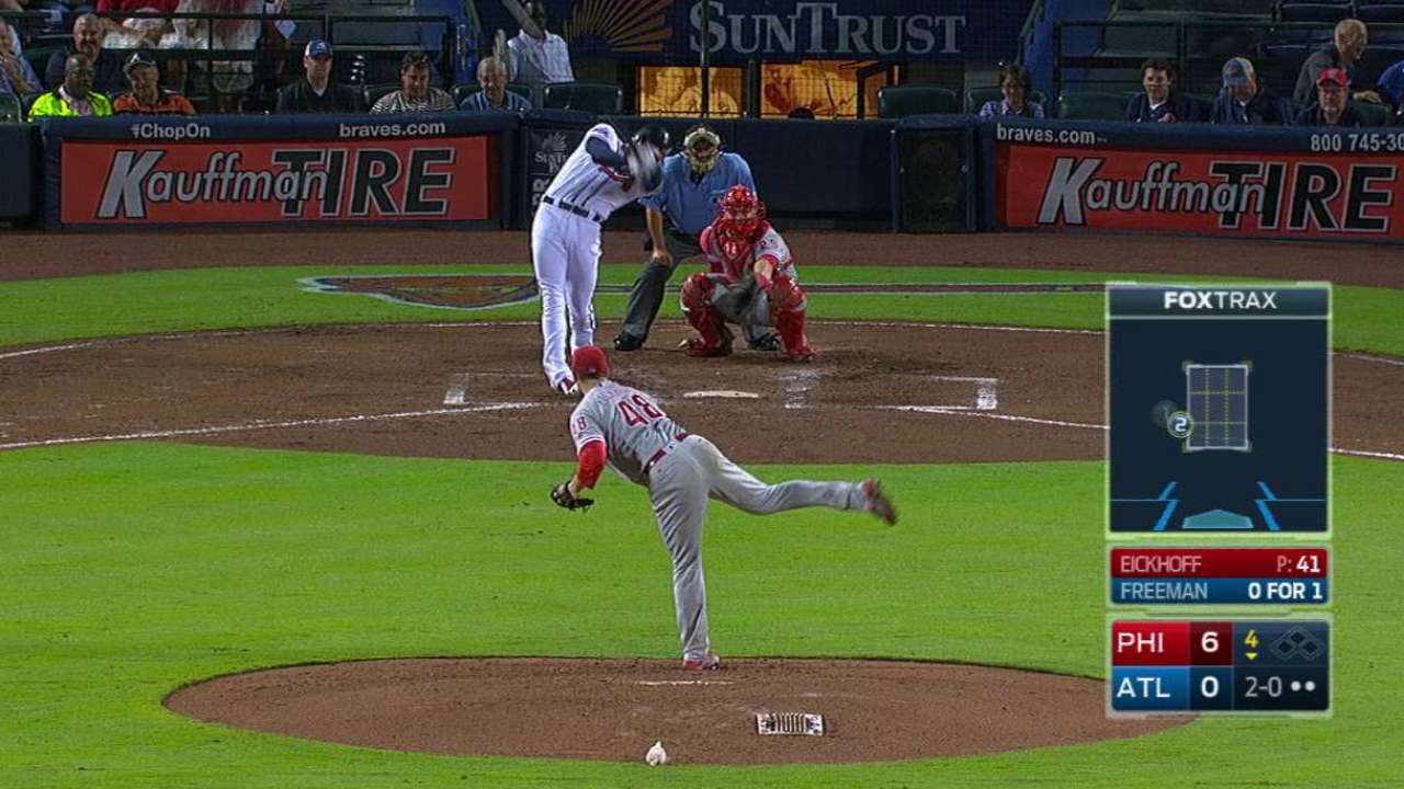 Freeman jonronea ante Filis y amplía su buena racha con Bravos