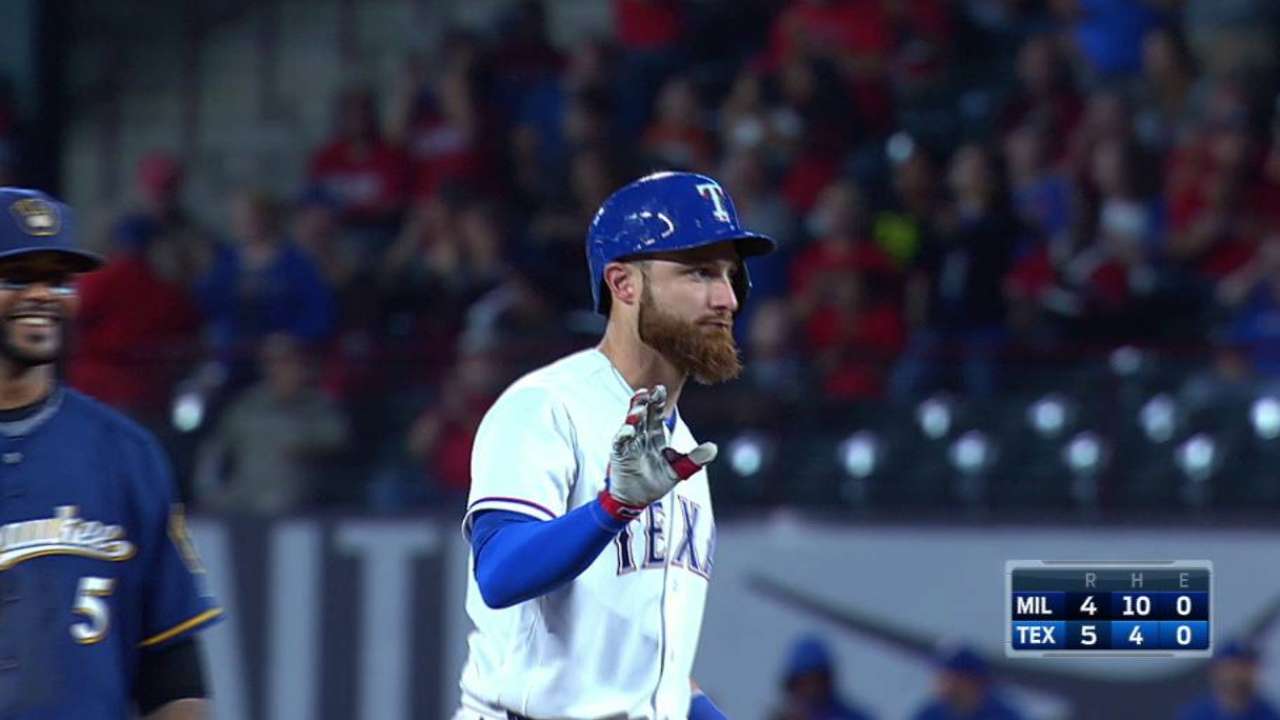 Rangers rally past Brewers, regain No. 1 seed