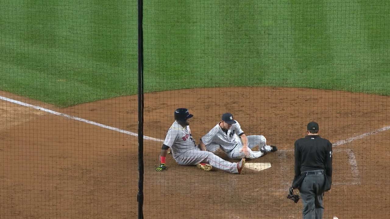 Ortiz scores on passed ball