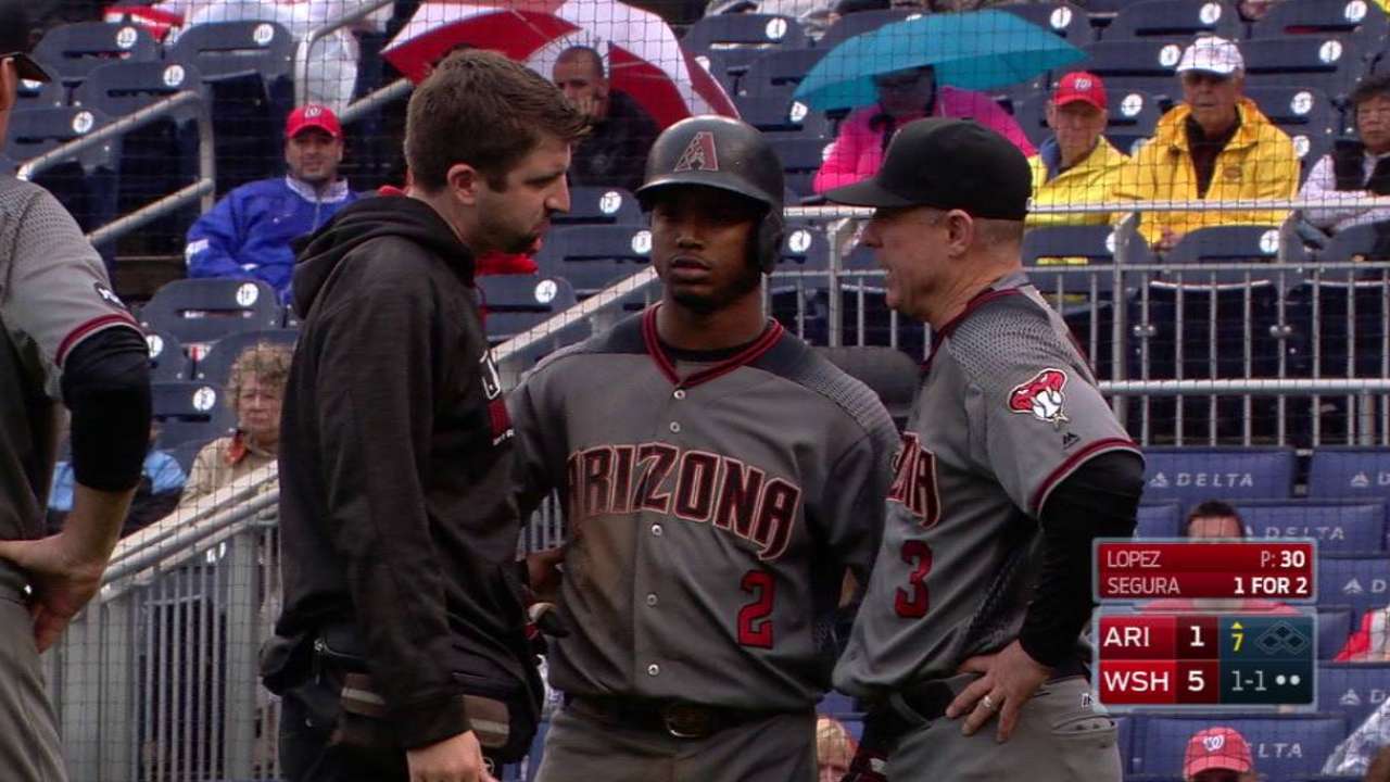 Segura exits with an injury