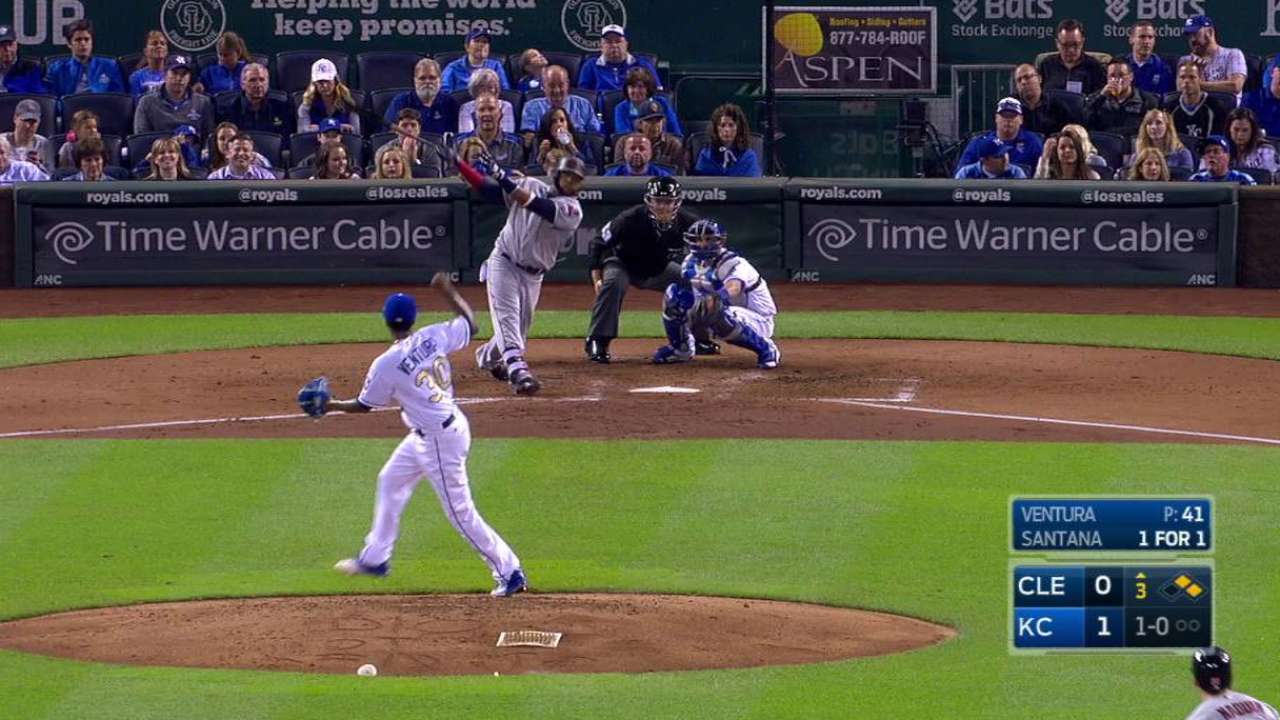 Santana's two-run triple