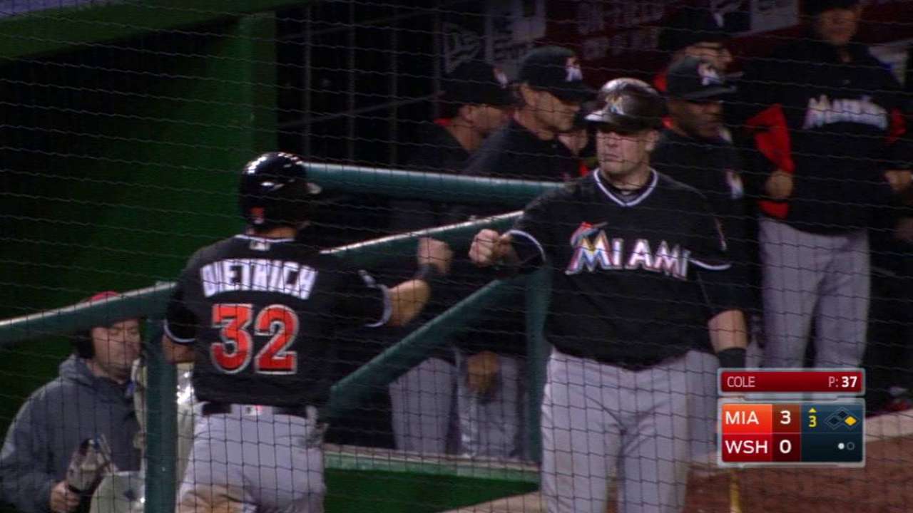 Yelich's sacrifice fly