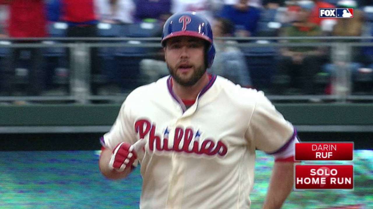 Ruf's pinch-hit solo homer