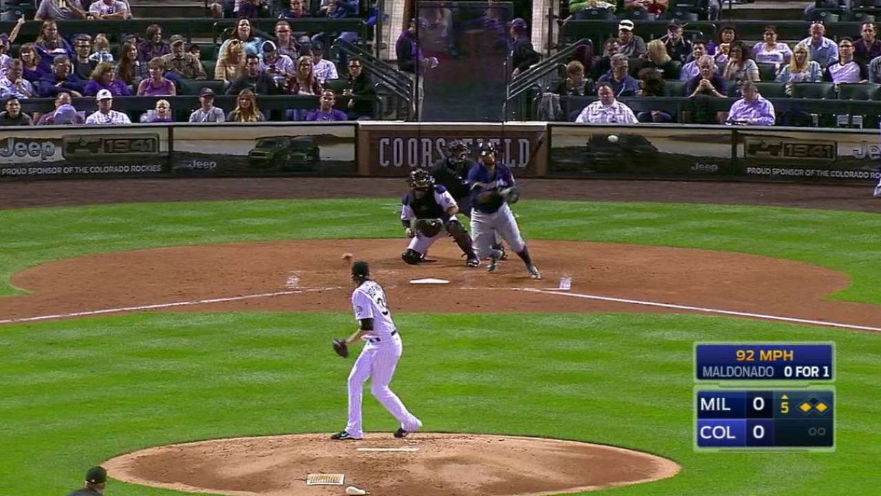 Maldonado's infield RBI single