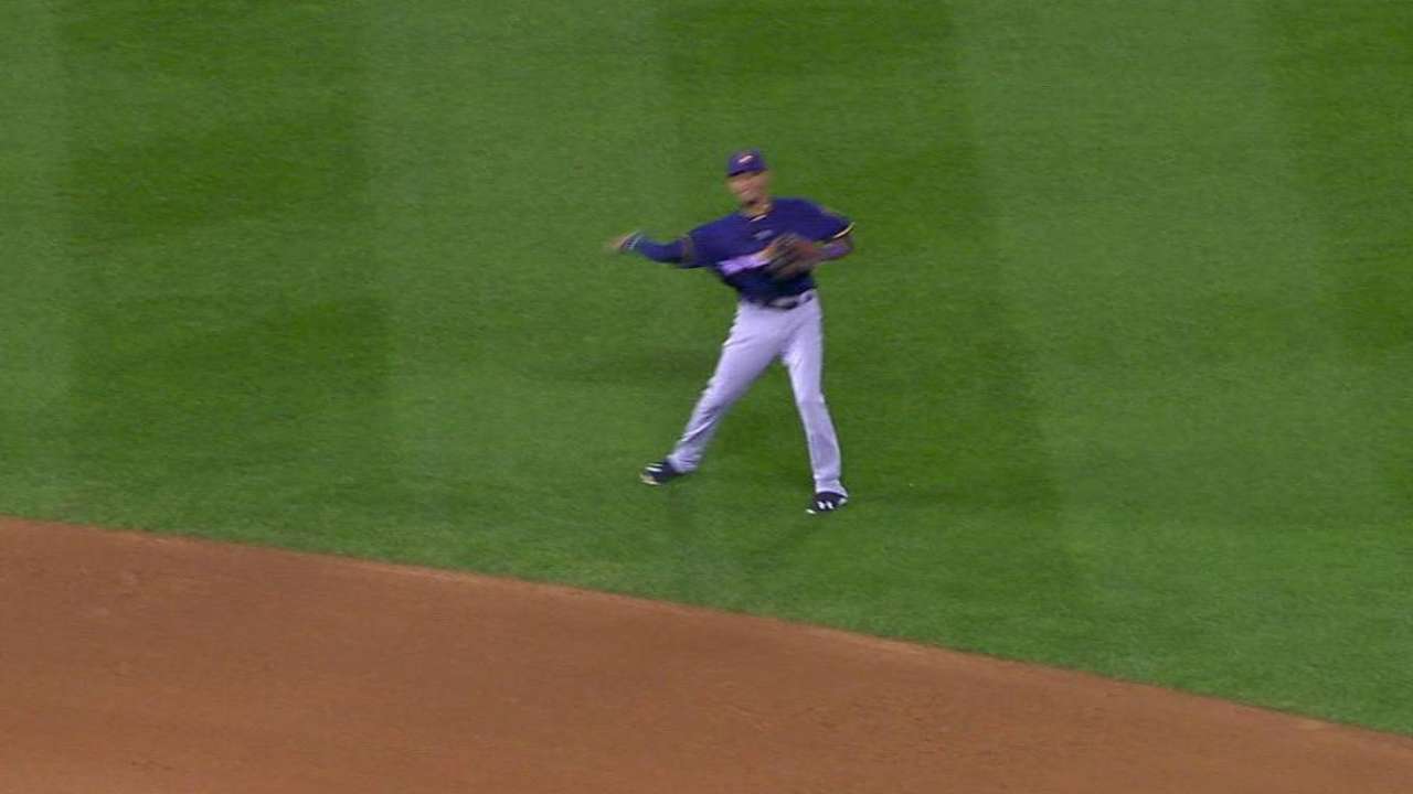Arcia's glove stands out against Rockies