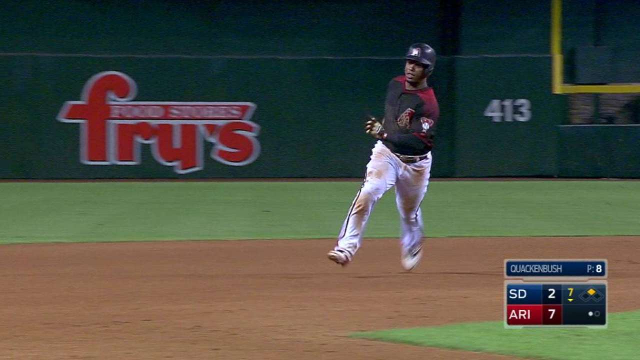 Segura rips a triple to center