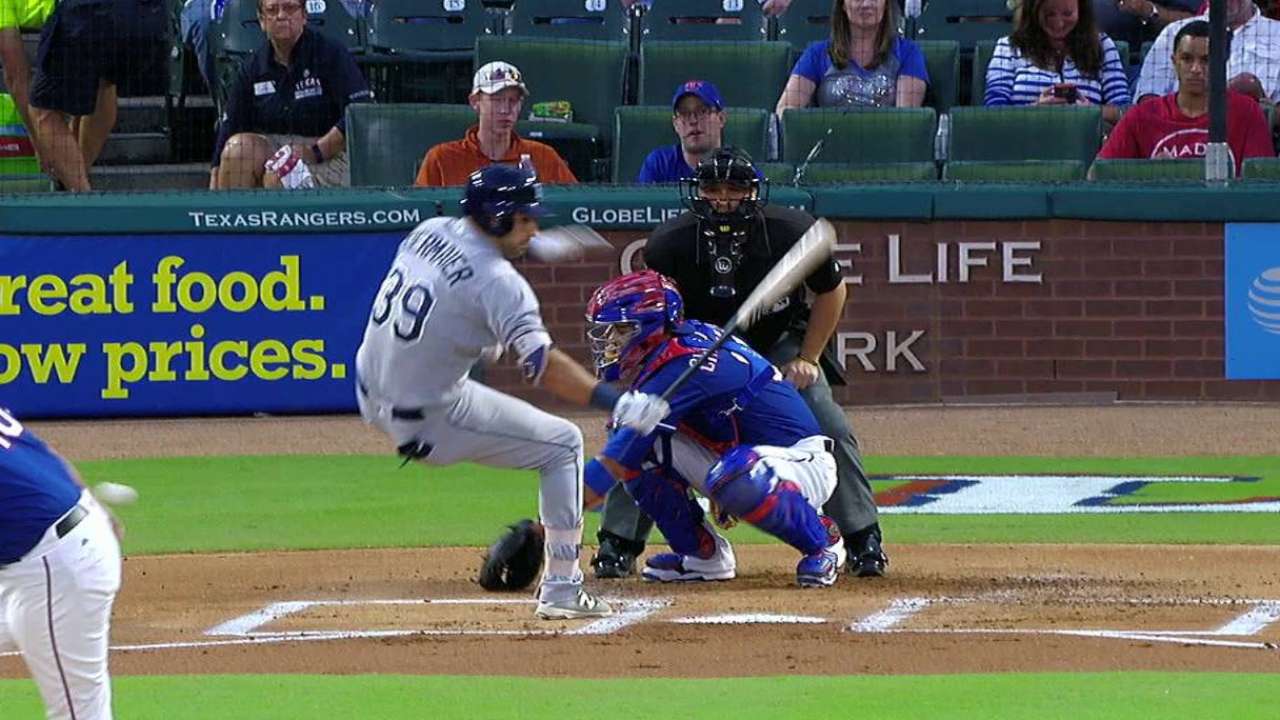 Kiermaier gets hit by pitch