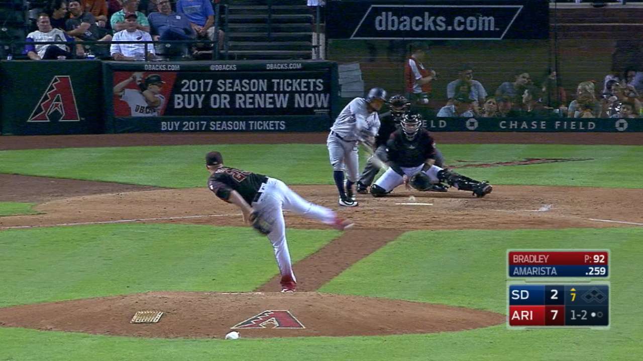 D-backs' five-run first buoys Bradley vs. Padres