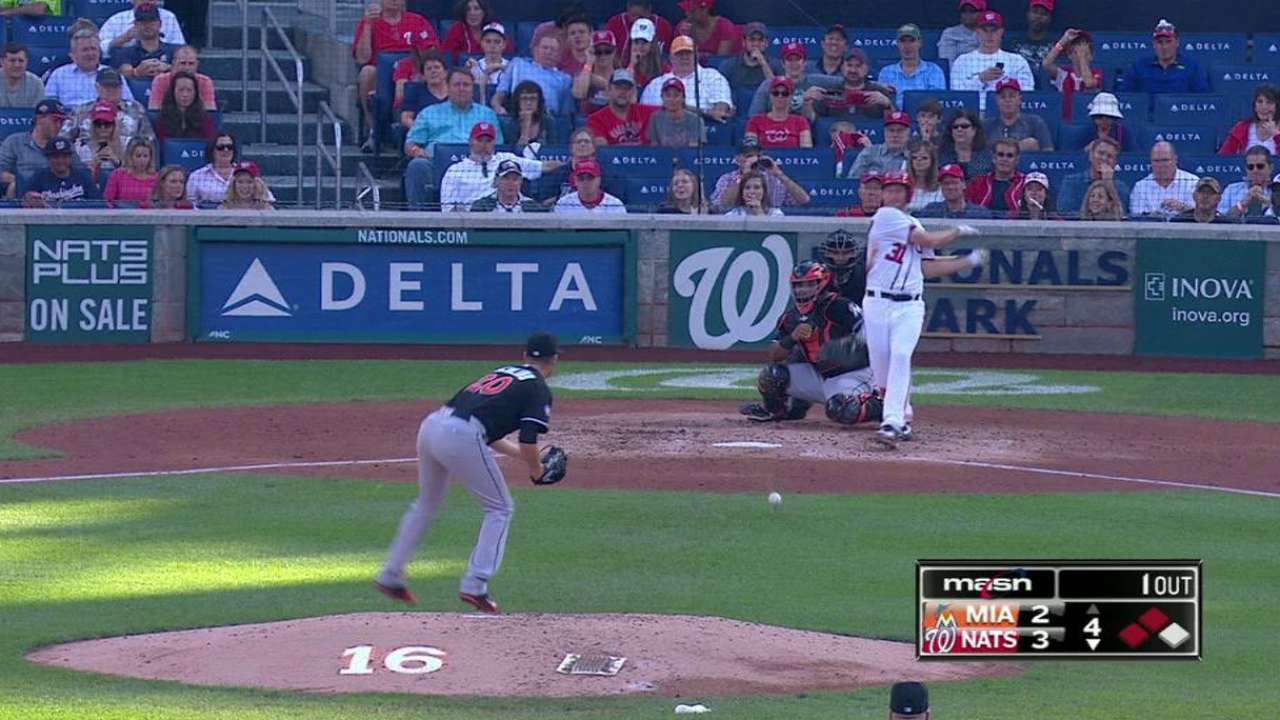 Scherzer singles in two runs