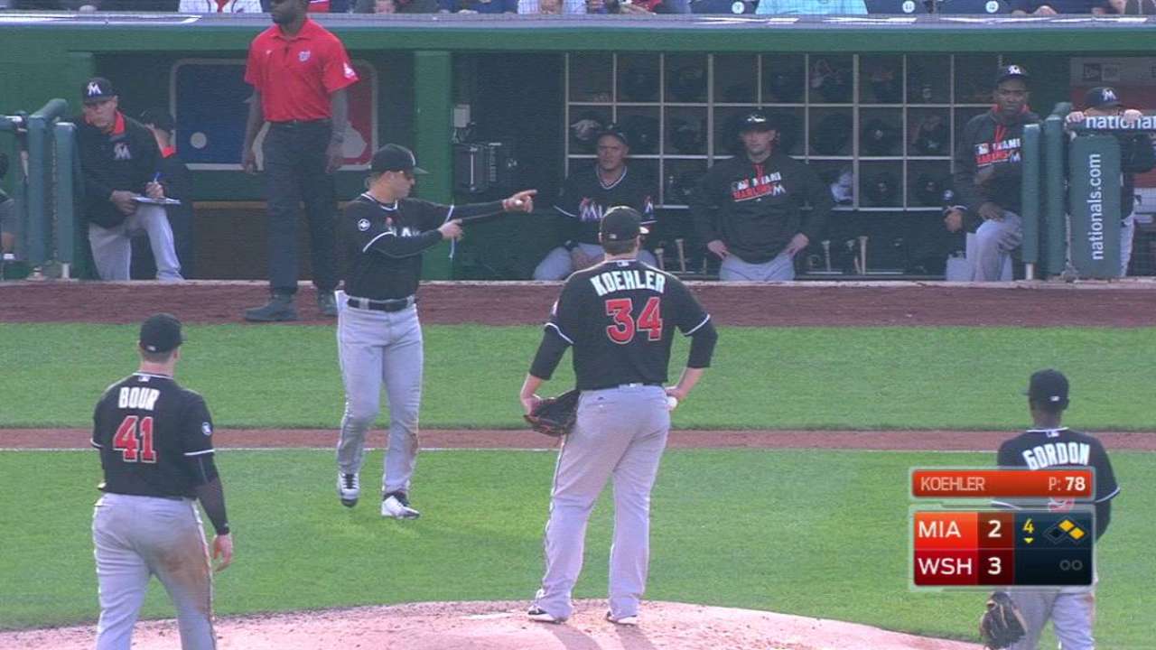 Prado makes a pitching change