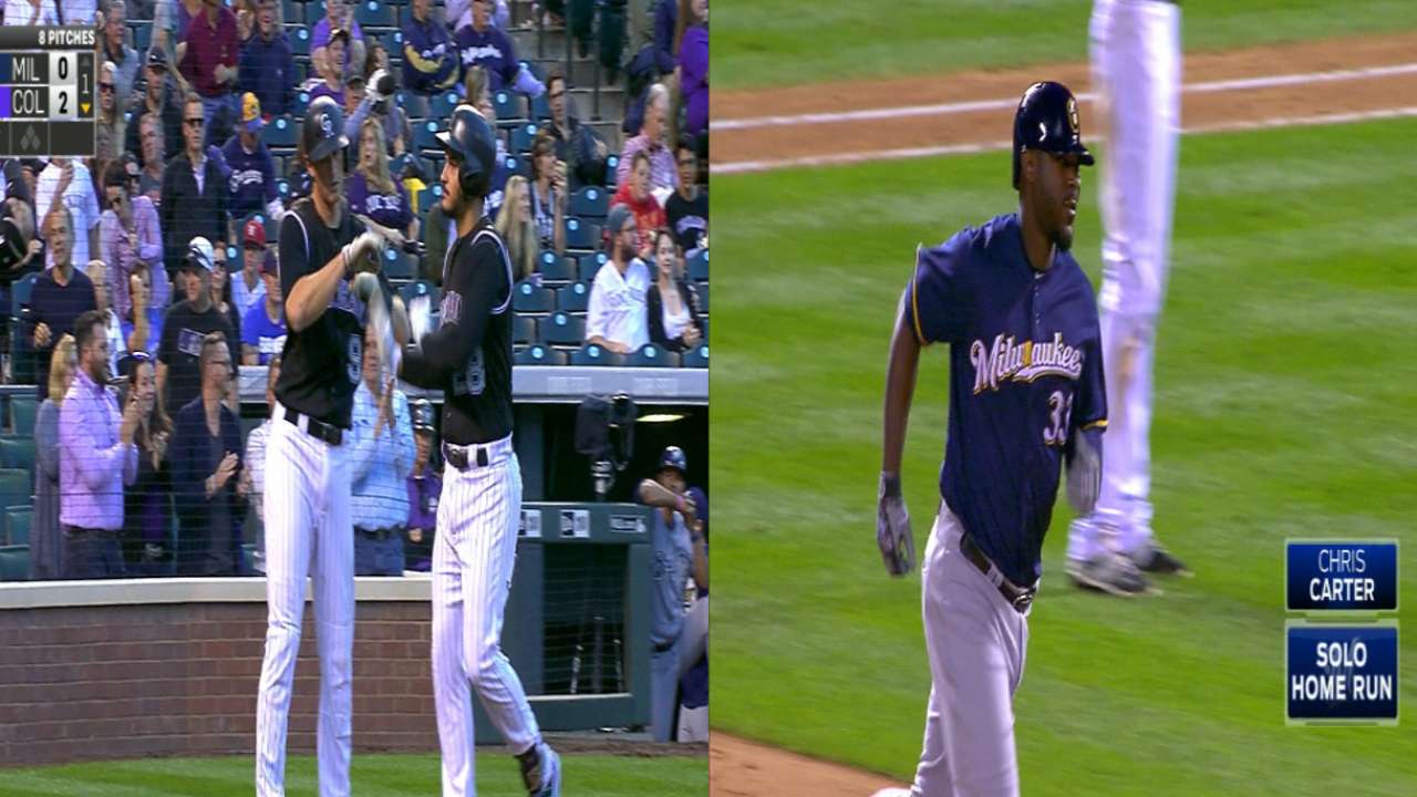 Arenado, Carter tie at 41 for NL home run title
