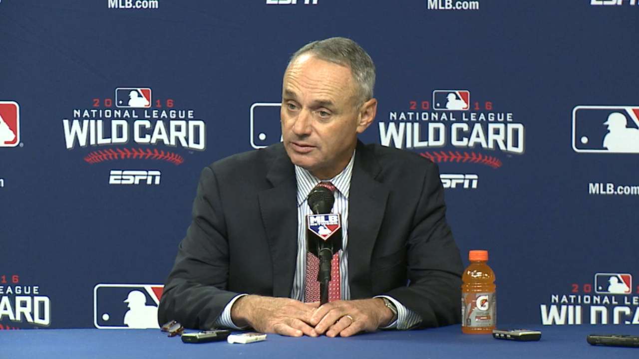 Manfred discusses player safety, pace of play