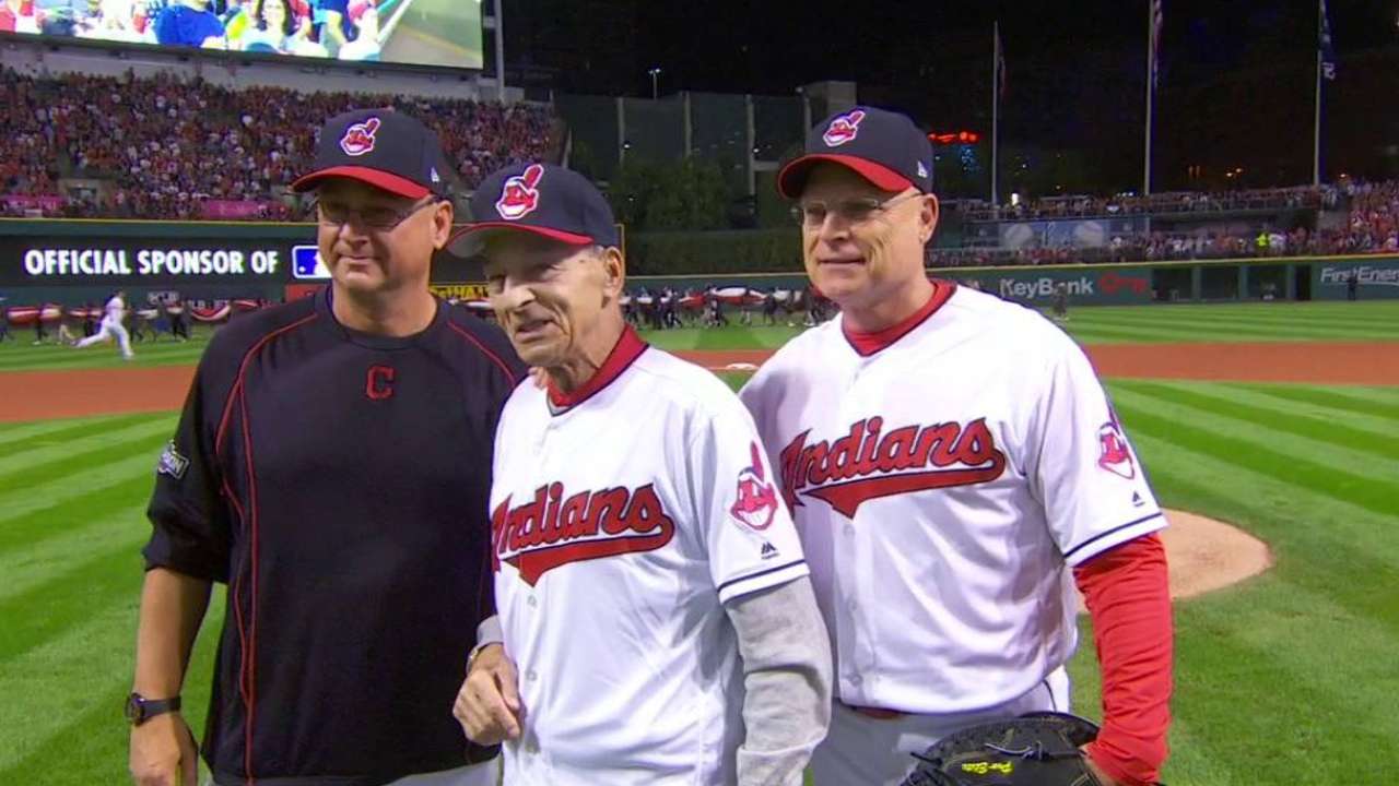 Family man: Francona's dad throws out first pitch