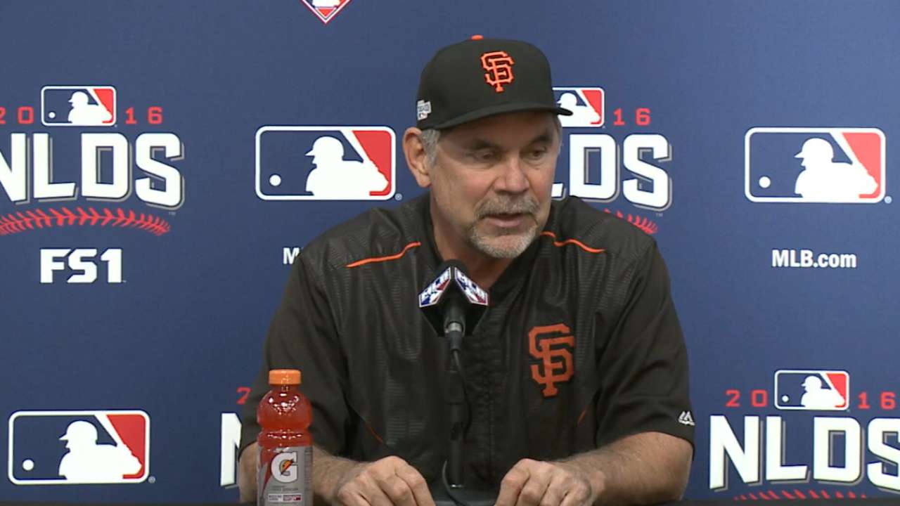 Oct. 9 Bruce Bochy workout day interview