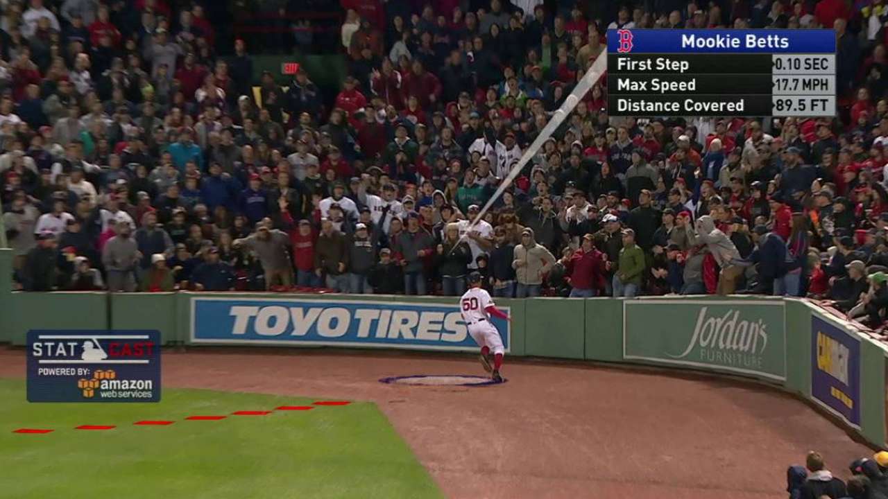 Betts honored with first AL Gold Glove Award
