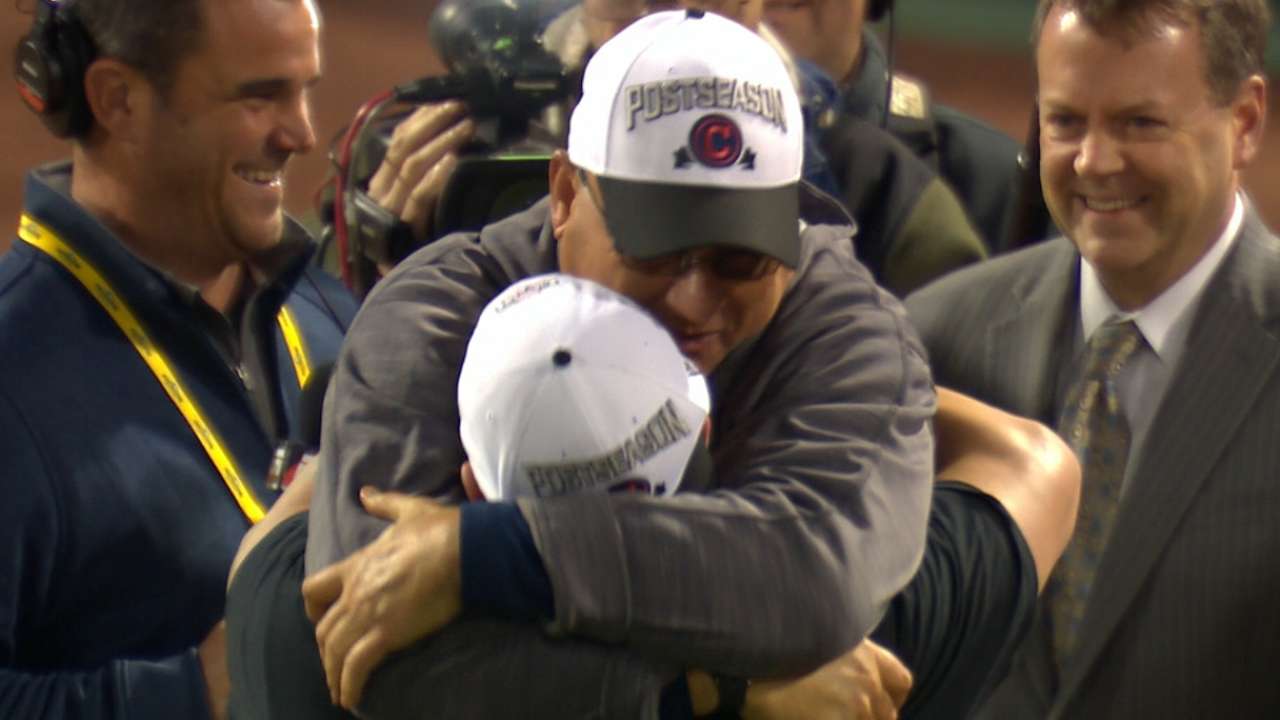 Indians celebrate as family following ALDS sweep