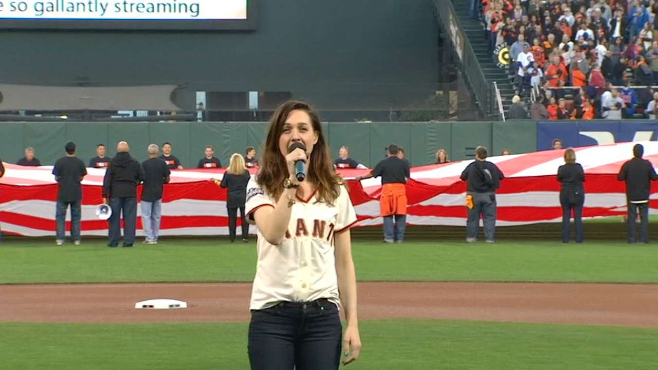 Lena Hall sings national anthem