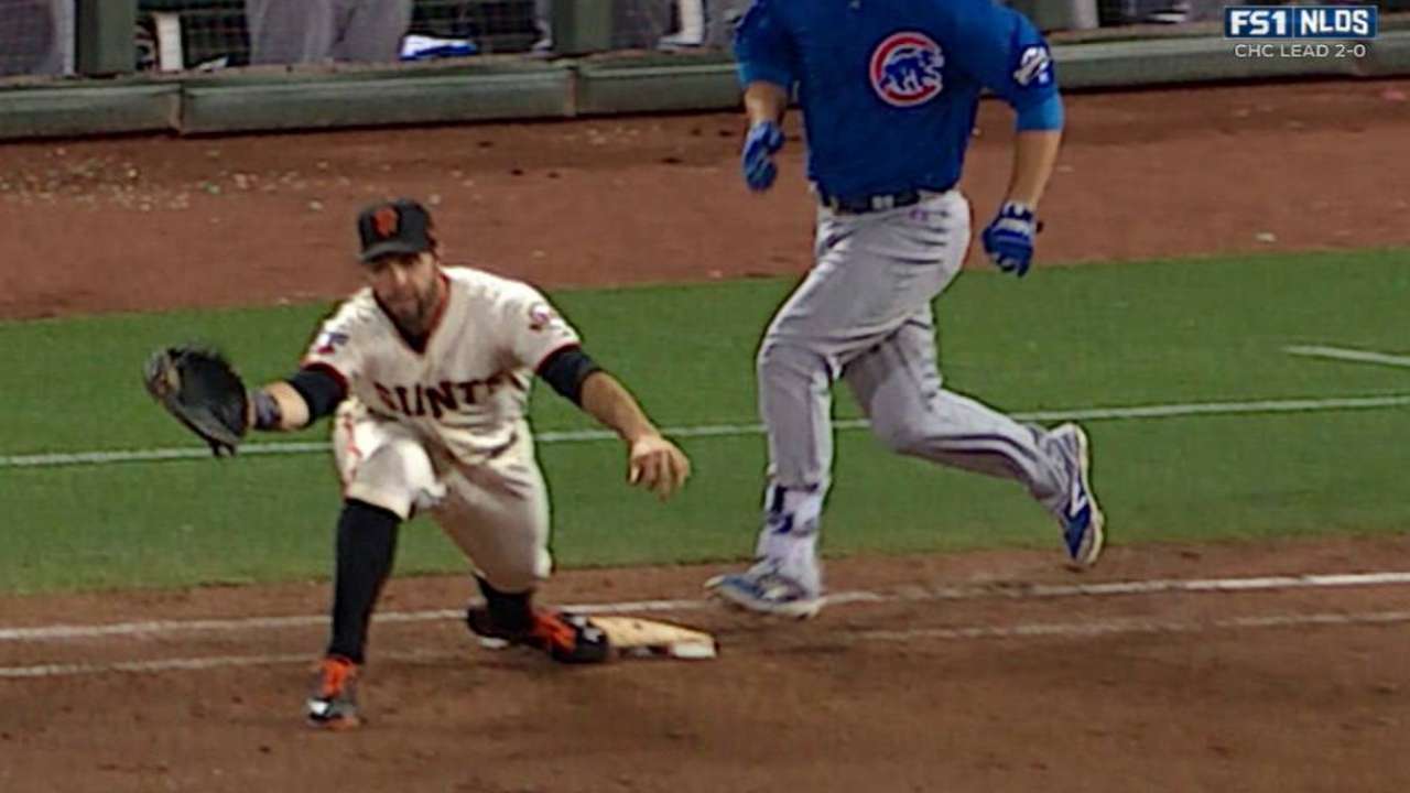 Giants turn a double play