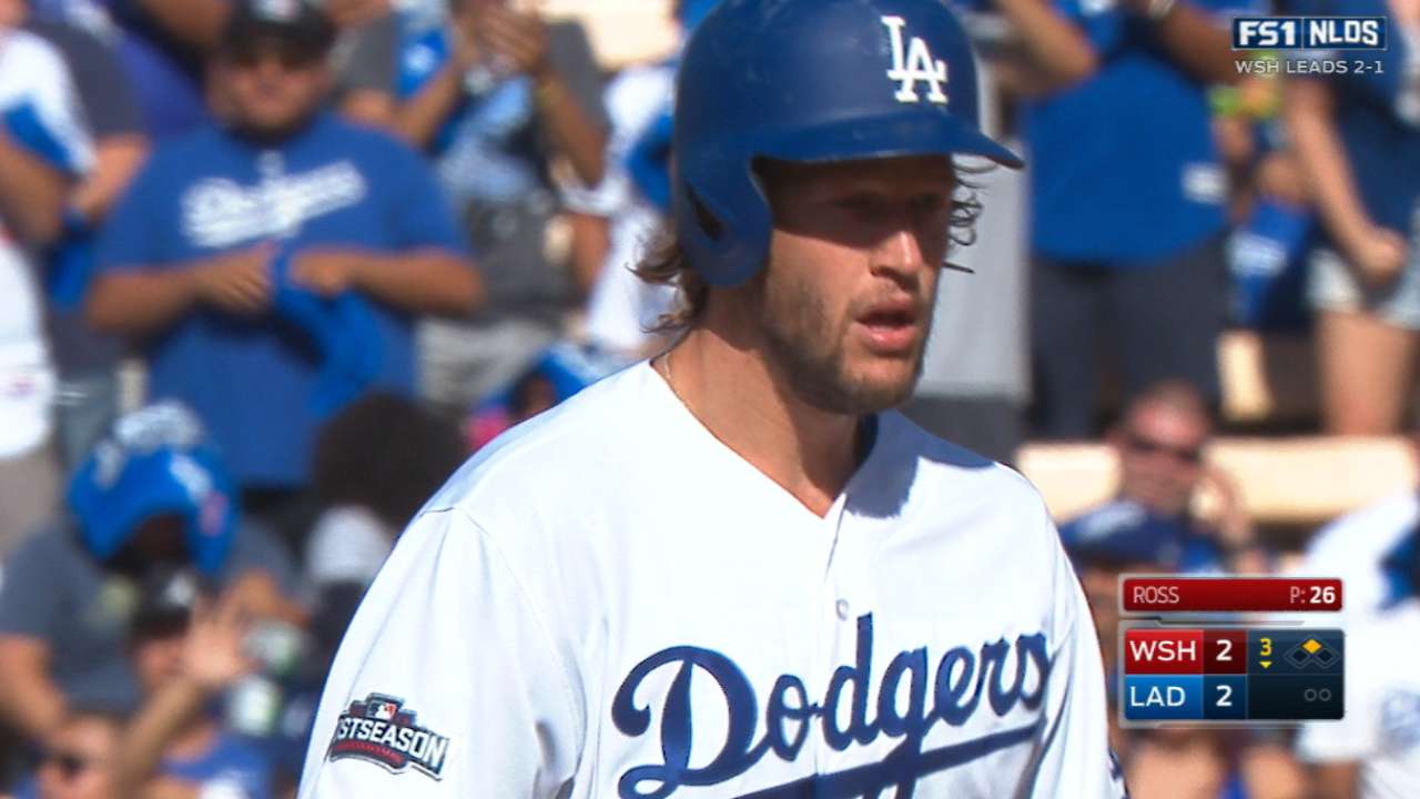 Kershaw doubles, scores for lead