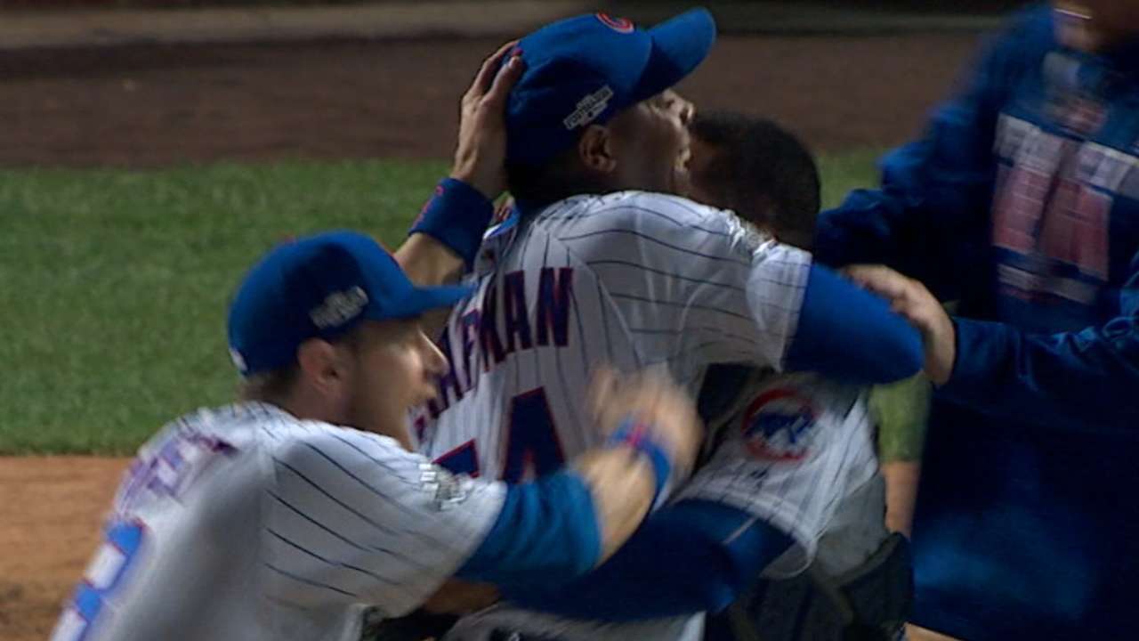 Chapman sends Cubs to Series