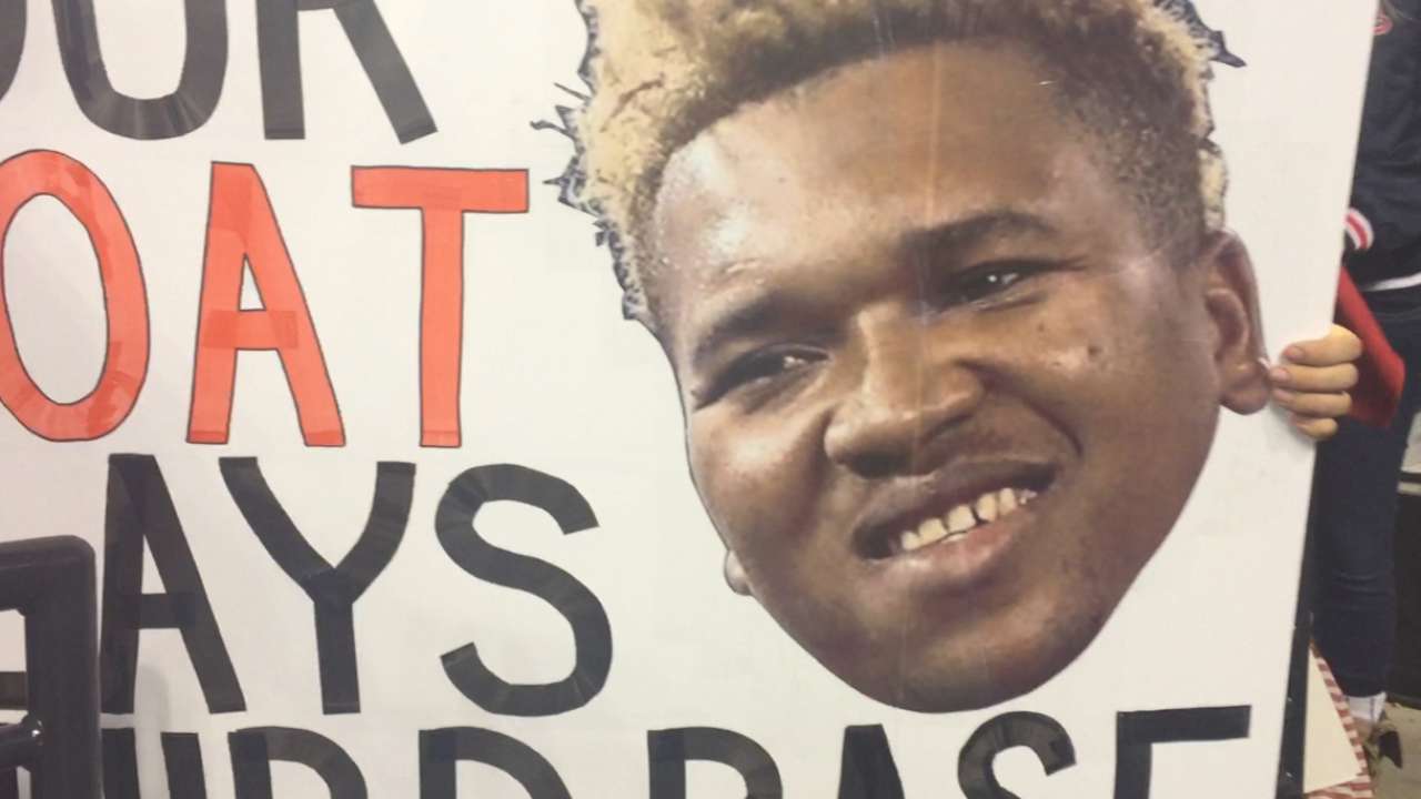 Tribe fan's Ramirez sign