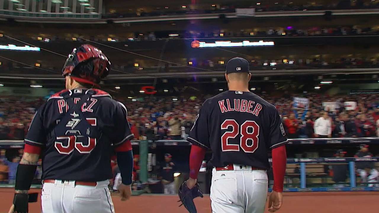 Assault by battery: Perez and Kluber combined for 6 shutout innings, 15 strikeouts and two home runs